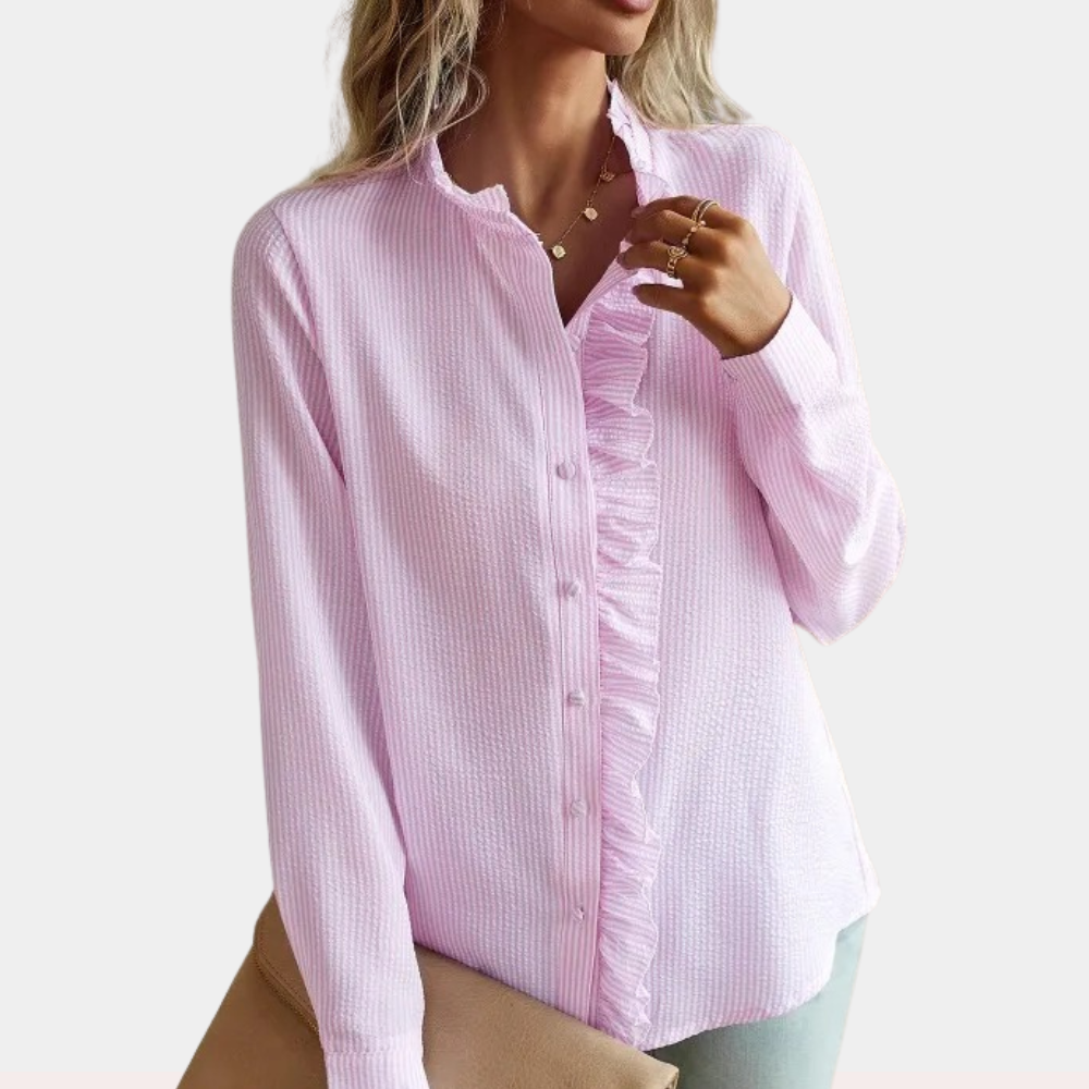 Variant image for Elegante Damen Bluse Gestreift Schwarz Größe M Polyester-16