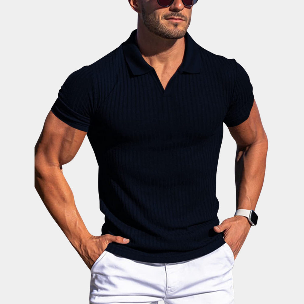 Variant image for Herren Polo Hemd Blau Größe M Baumwolle Slim Fit-21