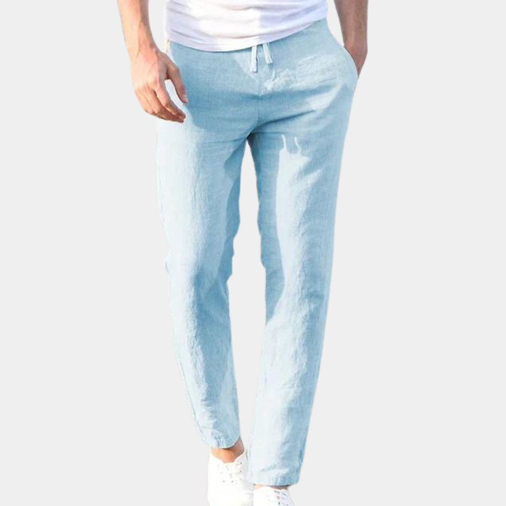 Variant image for Herren Leinenhose Beige Größe M Atmungsaktiv 100% Leinen-1