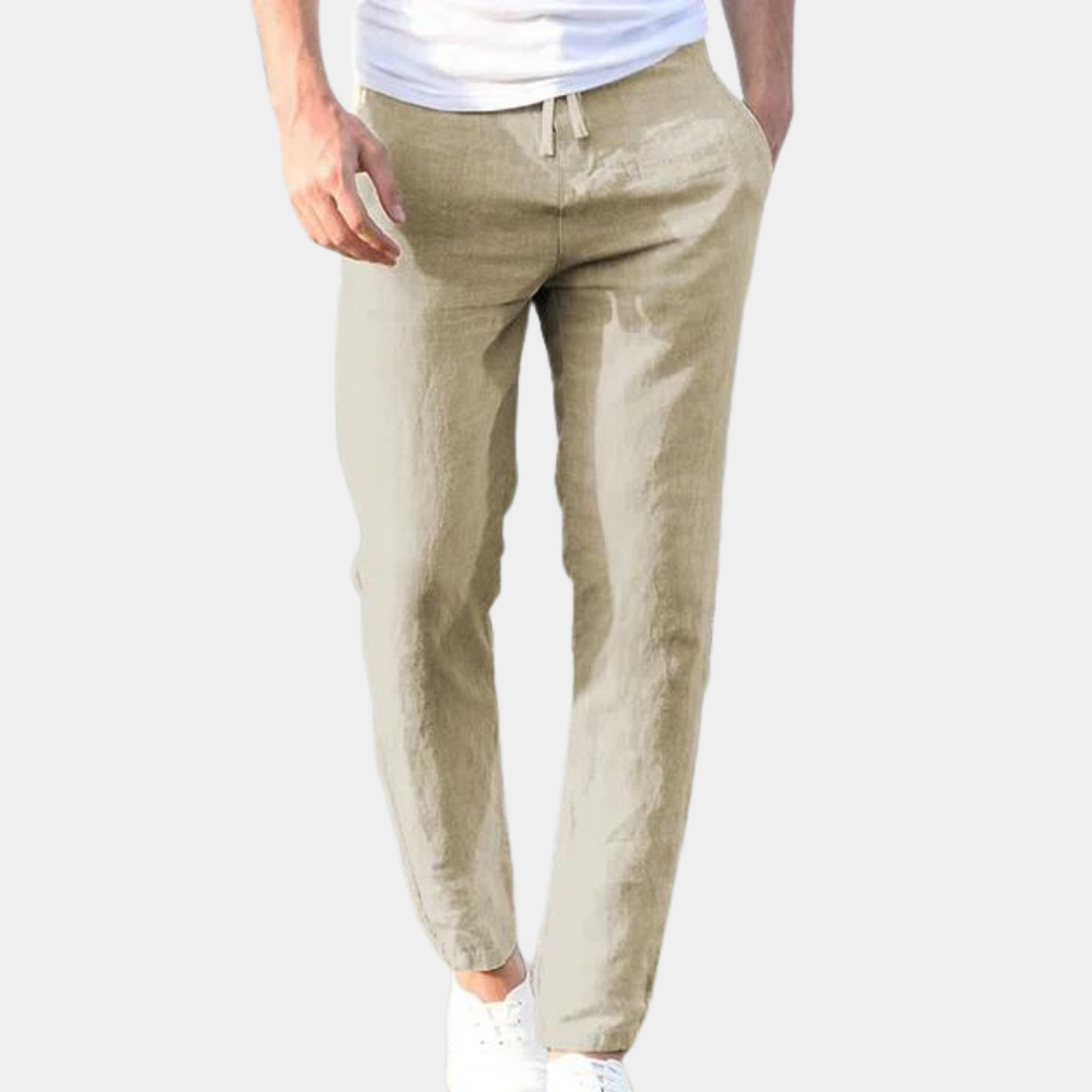 Variant image for Herren Leinenhose Beige Größe M Atmungsaktiv 100% Leinen-13