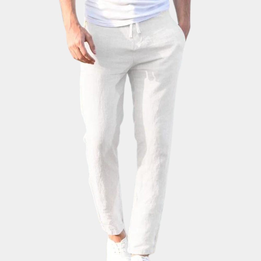 Variant image for Herren Leinenhose Beige Größe M Atmungsaktiv 100% Leinen-7