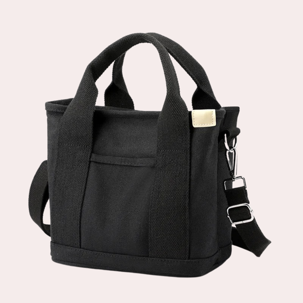 Variant image for Damen Umhängetasche Schwarz Größe M Leinwand - Stilvolle Crossbody Bag für Alltag und besondere Anlässe-4