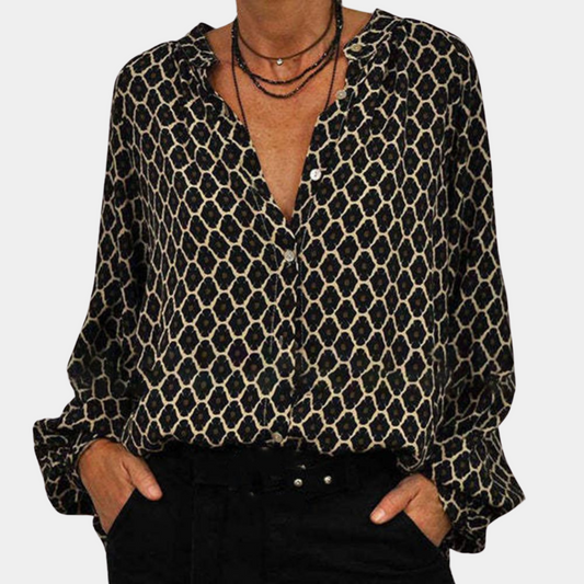Camille | Damen Bluse Mit V-Ausschnitt