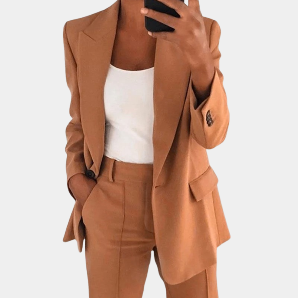 Variant image for Damen 2-teiliges Set Schwarz Größe M Polyester Blazer und Hose-1