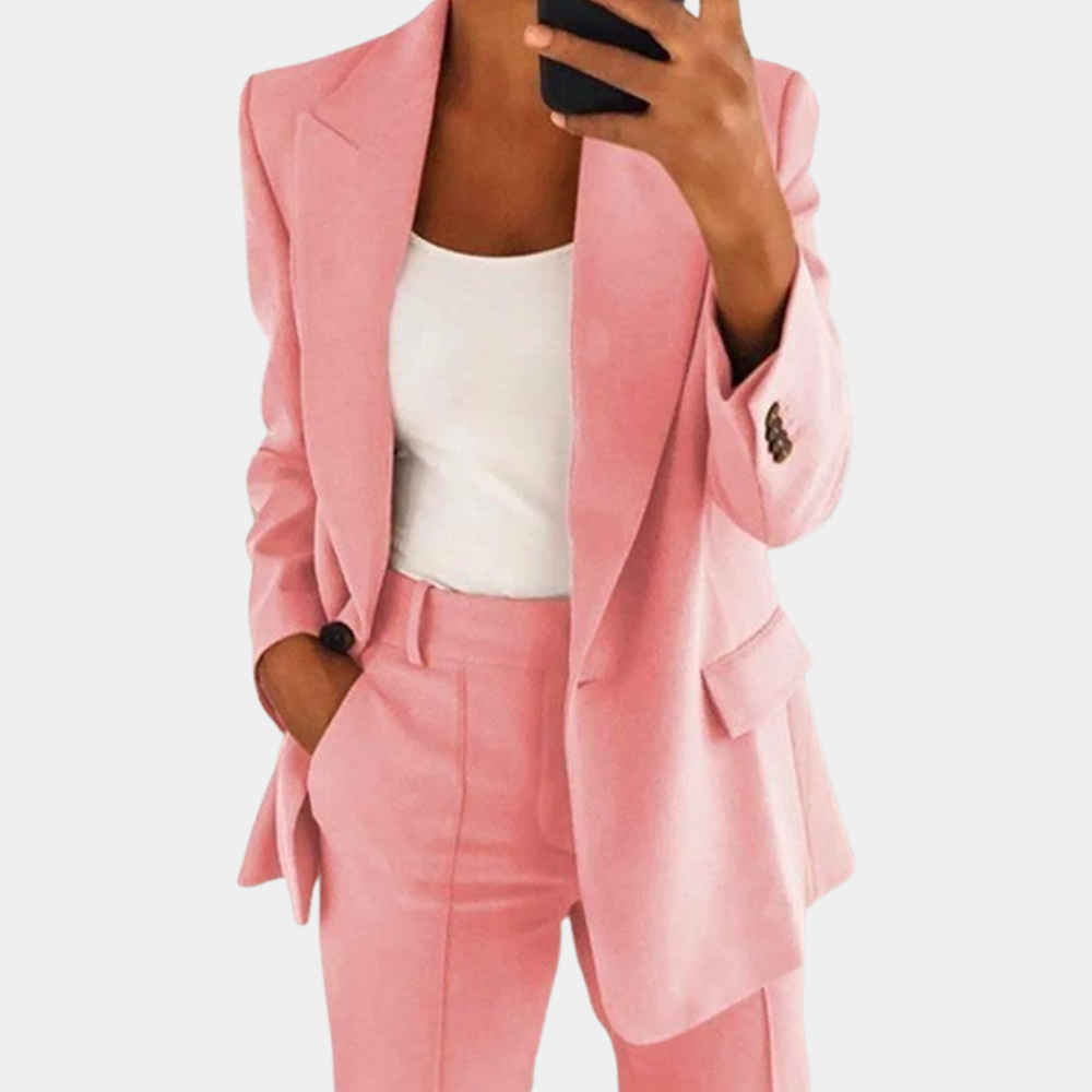 Variant image for Damen 2-teiliges Set Schwarz Größe M Polyester Blazer und Hose-21