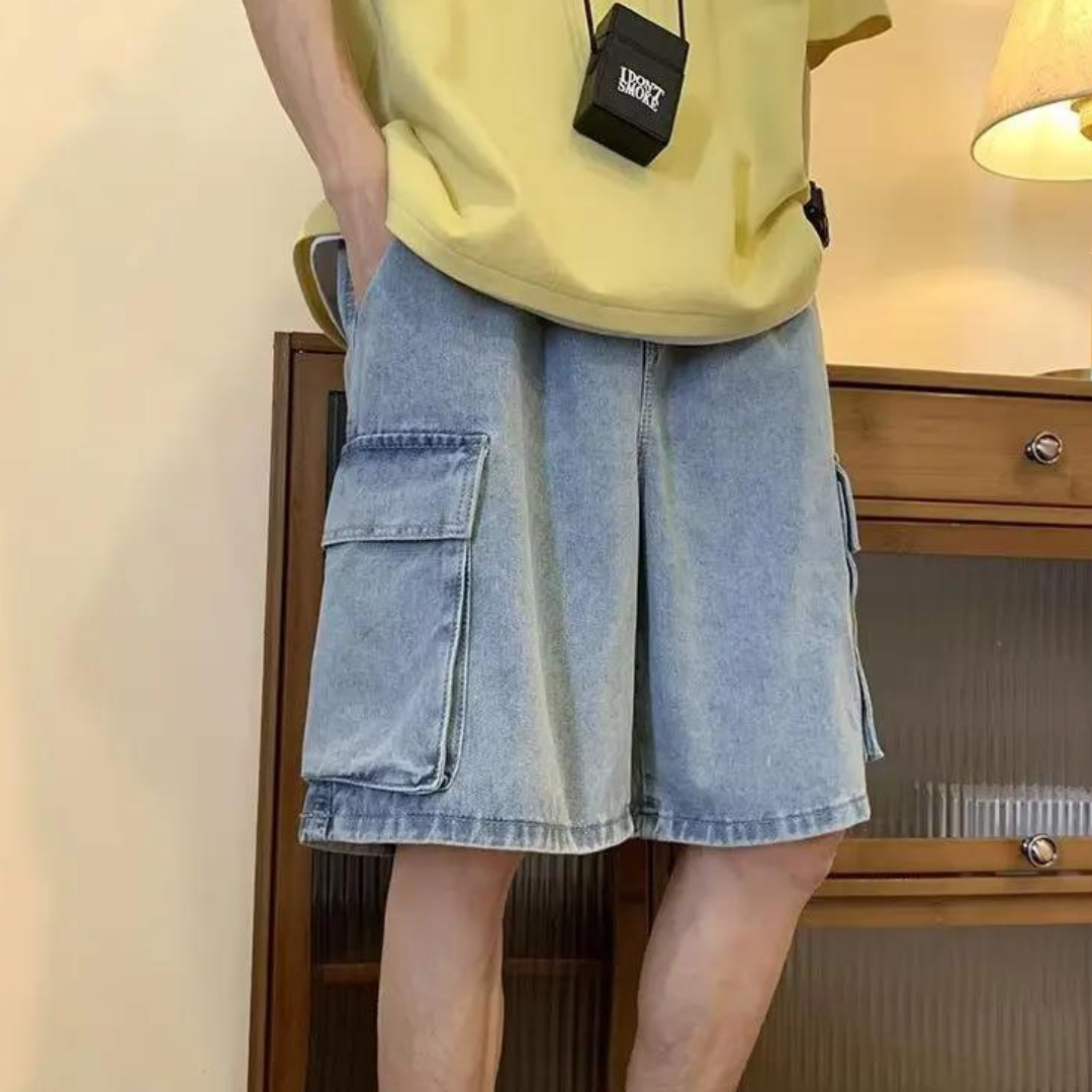 Variant image for Herren Shorts Blau Größe M Baumwolle - Kurze Hosen für Herren im Sommerstil-1