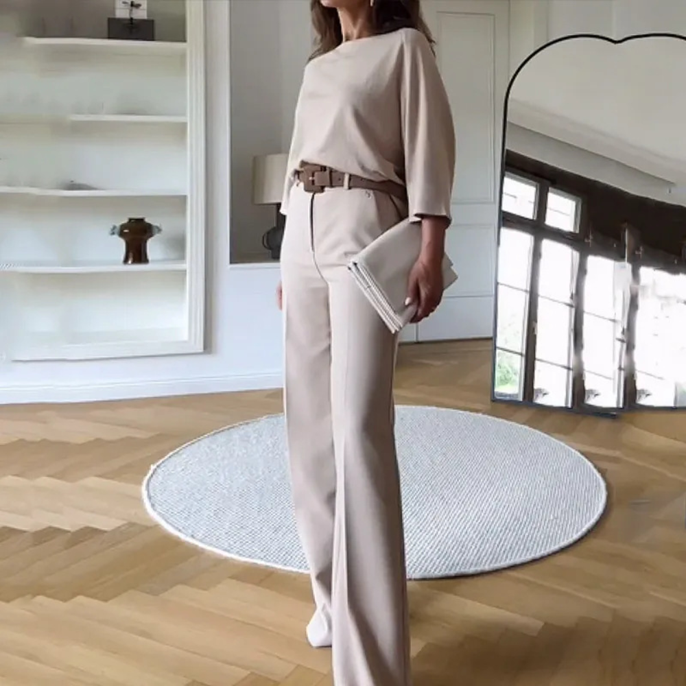 Variant image for Eleganter Hosenanzug Damen Schwarz Größe M Polyester – Stilvolle Frauen Outfits für Jeden Anlass-1