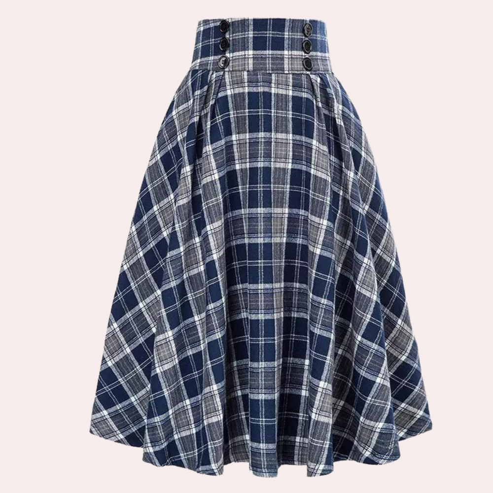 Variant image for Damen A-Linien Rock Mehrfarbig Größe M Polyester Tartan Muster-16