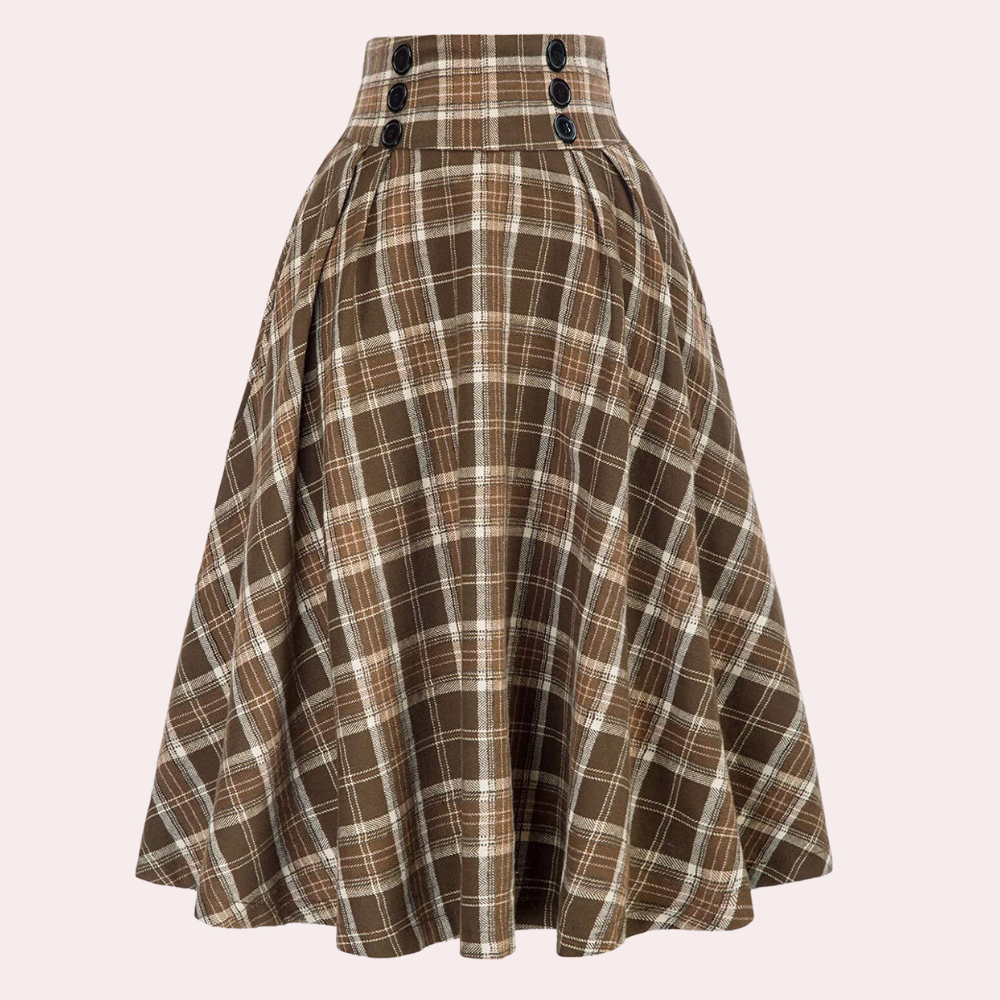 Variant image for Damen A-Linien Rock Mehrfarbig Größe M Polyester Tartan Muster-1