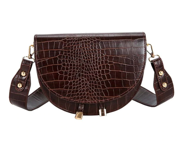 Chelsey crossbody bag made of faux leather with crocodile effect – stylish shoulder bag in earth tones
