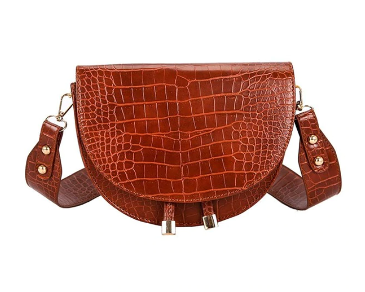 Chelsey crossbody bag made of faux leather with crocodile effect – stylish shoulder bag in earth tones