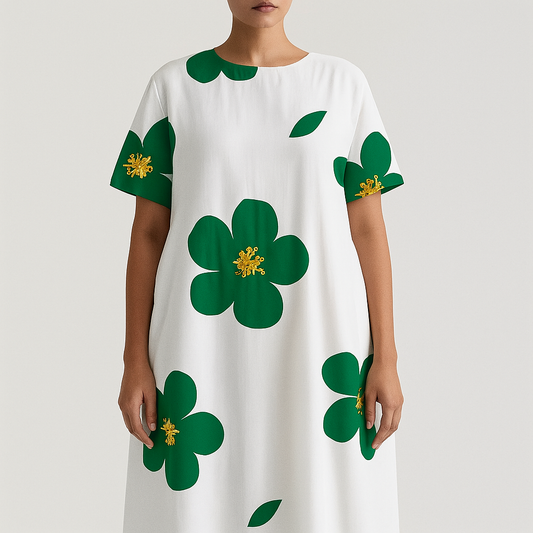 Women's cotton dress with floral print
