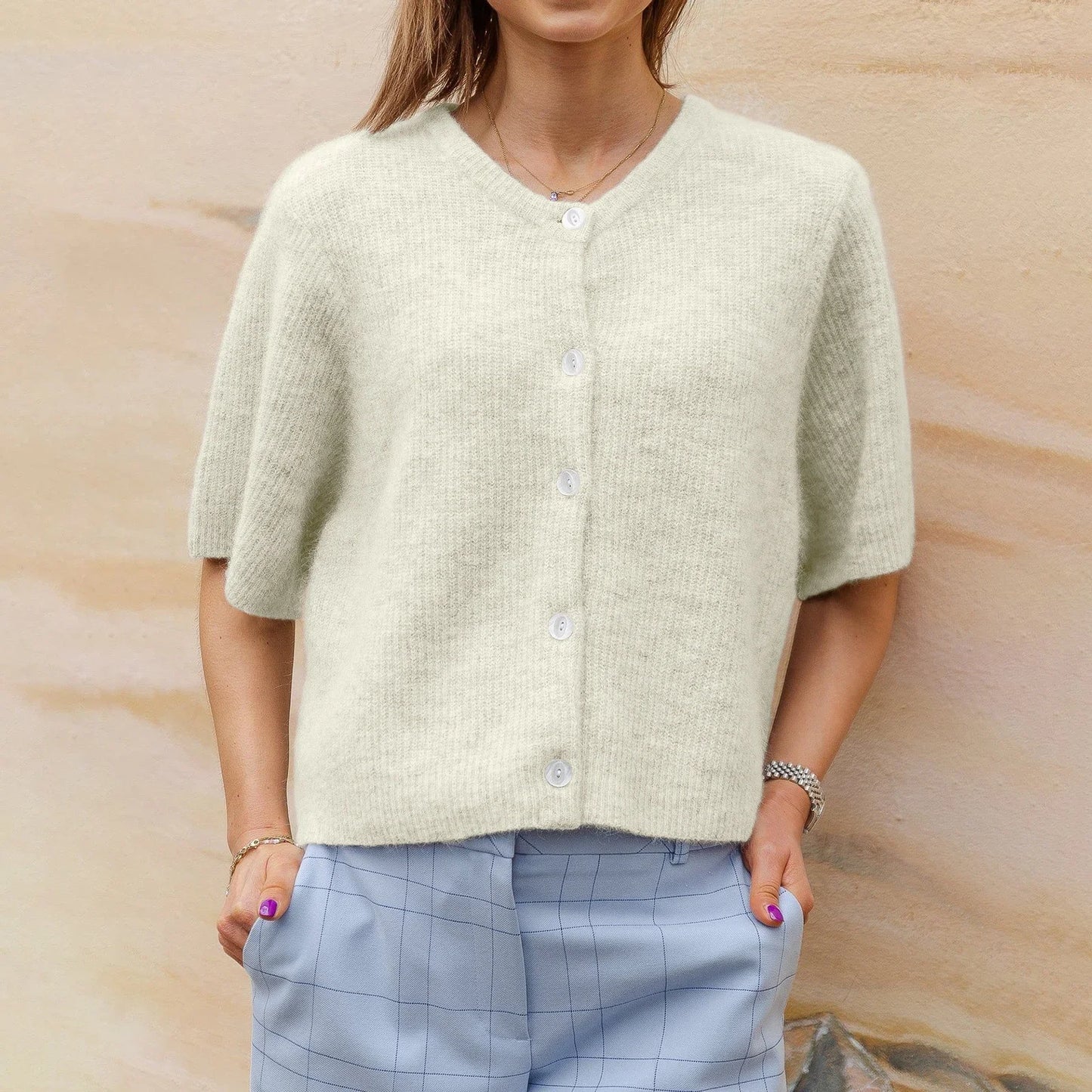 Damen Cardigan Mit Knopfverschluss