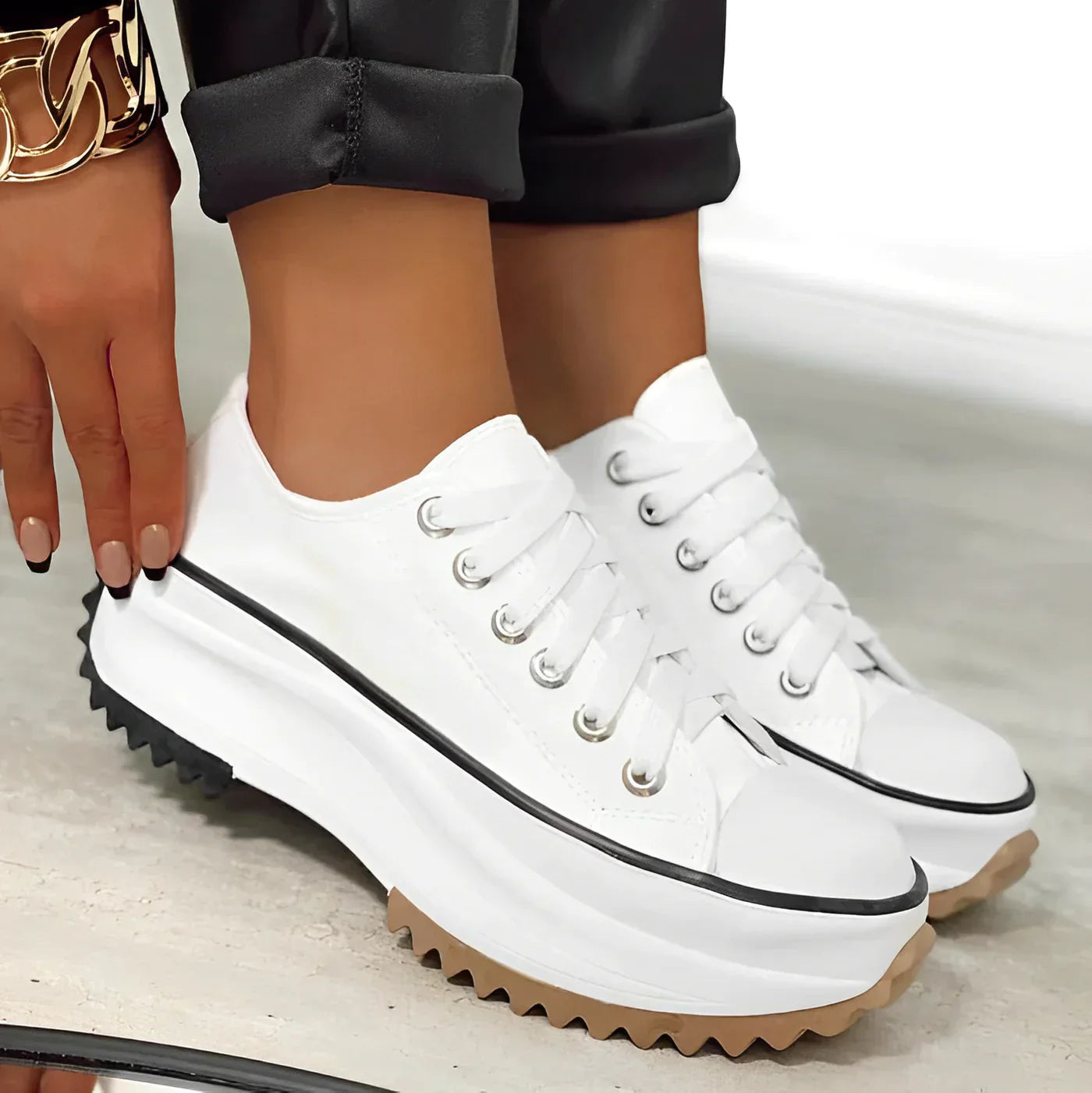 Damen Chunky Sole Sneakers für Komfort und Stil