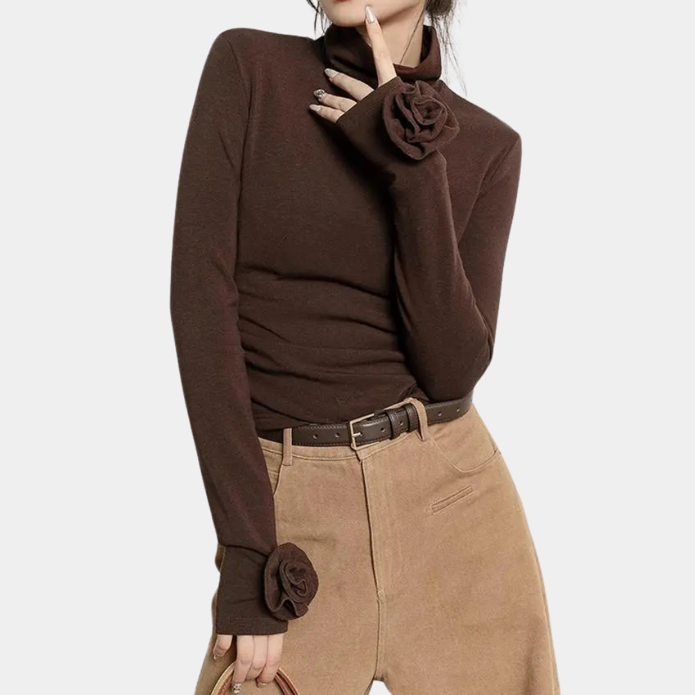 Damen Elegantes Hemd in Stilvollem Braun