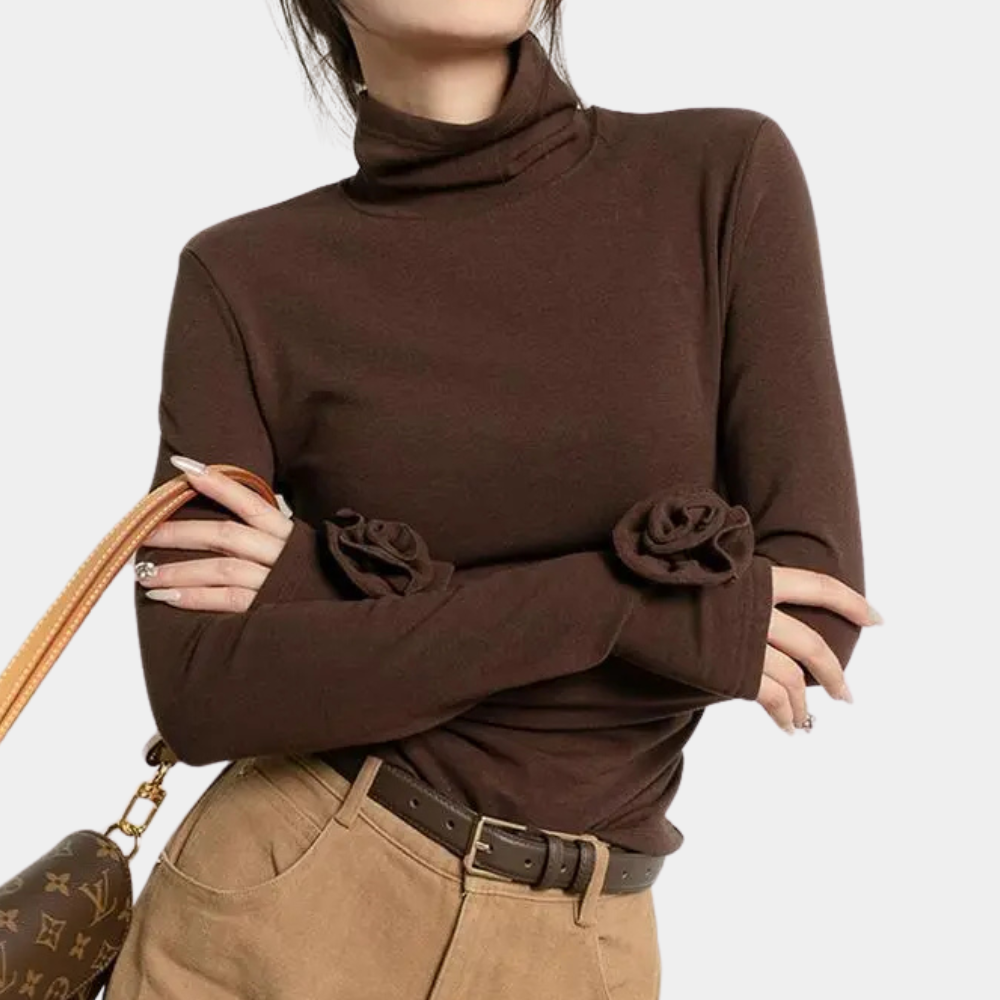 Damen Elegantes Hemd in Stilvollem Braun