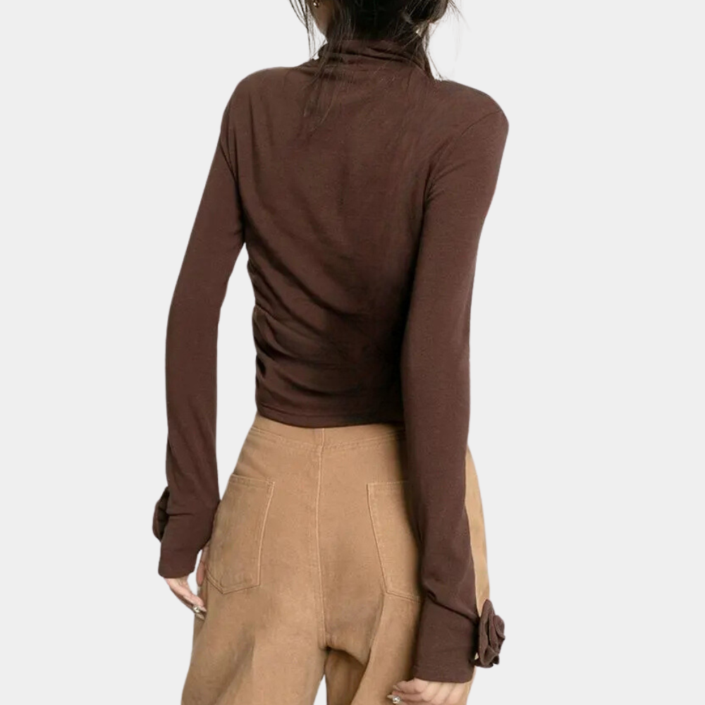 Damen Elegantes Hemd in Stilvollem Braun