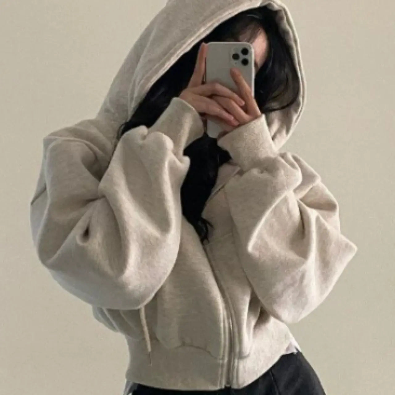 Damen Hoodie mit Reißverschluss, Verstellbarer Kapuze und Kängurutasche – Weicher Stoff für Freizeit und Komfort 2