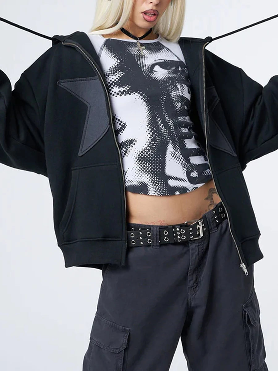 Damen Strickjacke mit Sternenprint