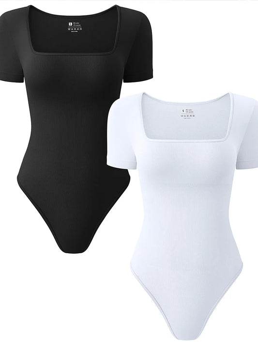 Damen Nahtloser Body mit Kurzen Ärmeln