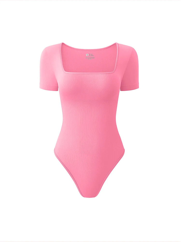 Damen Nahtloser Body mit Kurzen Ärmeln