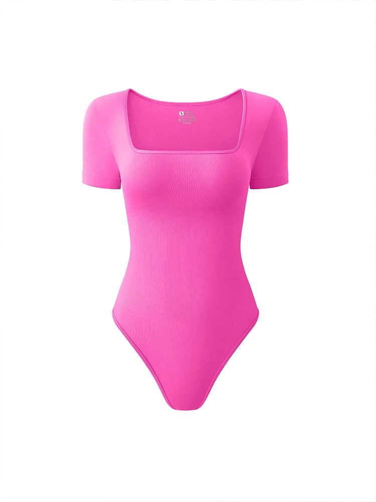 Damen Nahtloser Body mit Kurzen Ärmeln