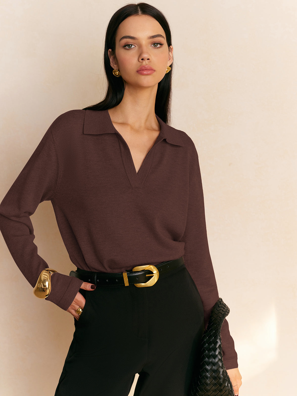 Damen Pullover mit Kragen