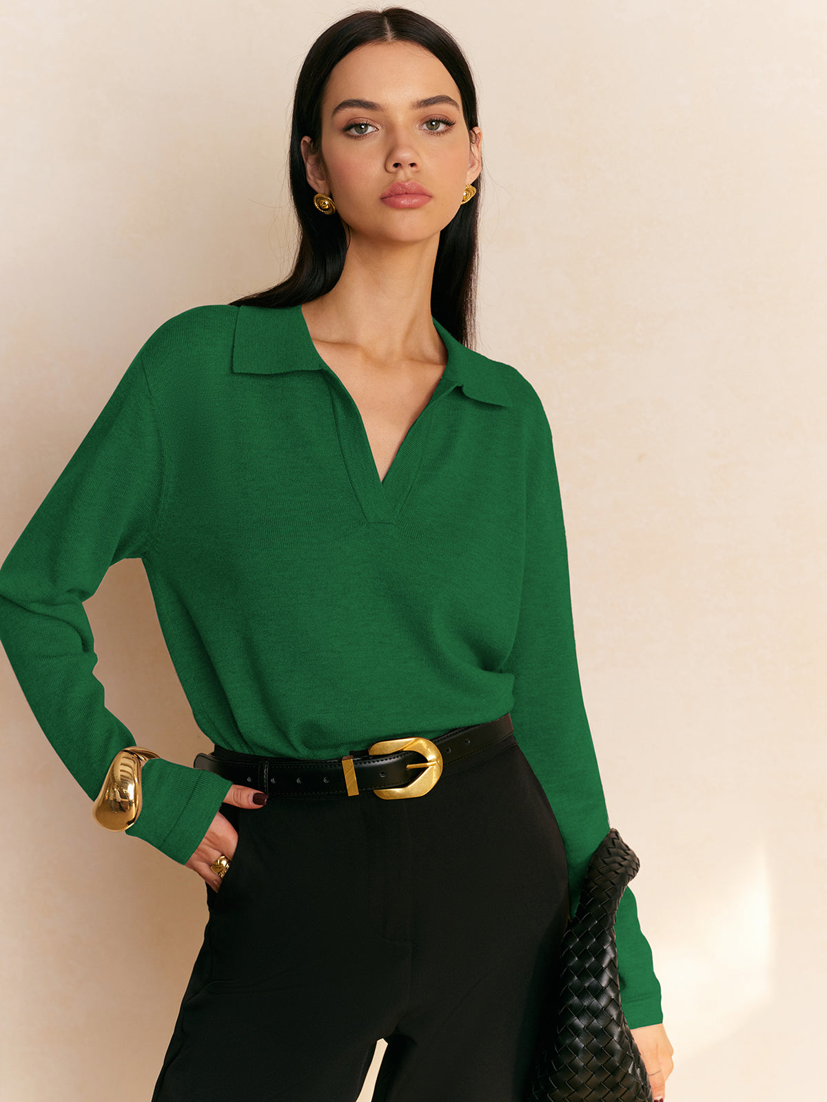 Damen Pullover mit Kragen