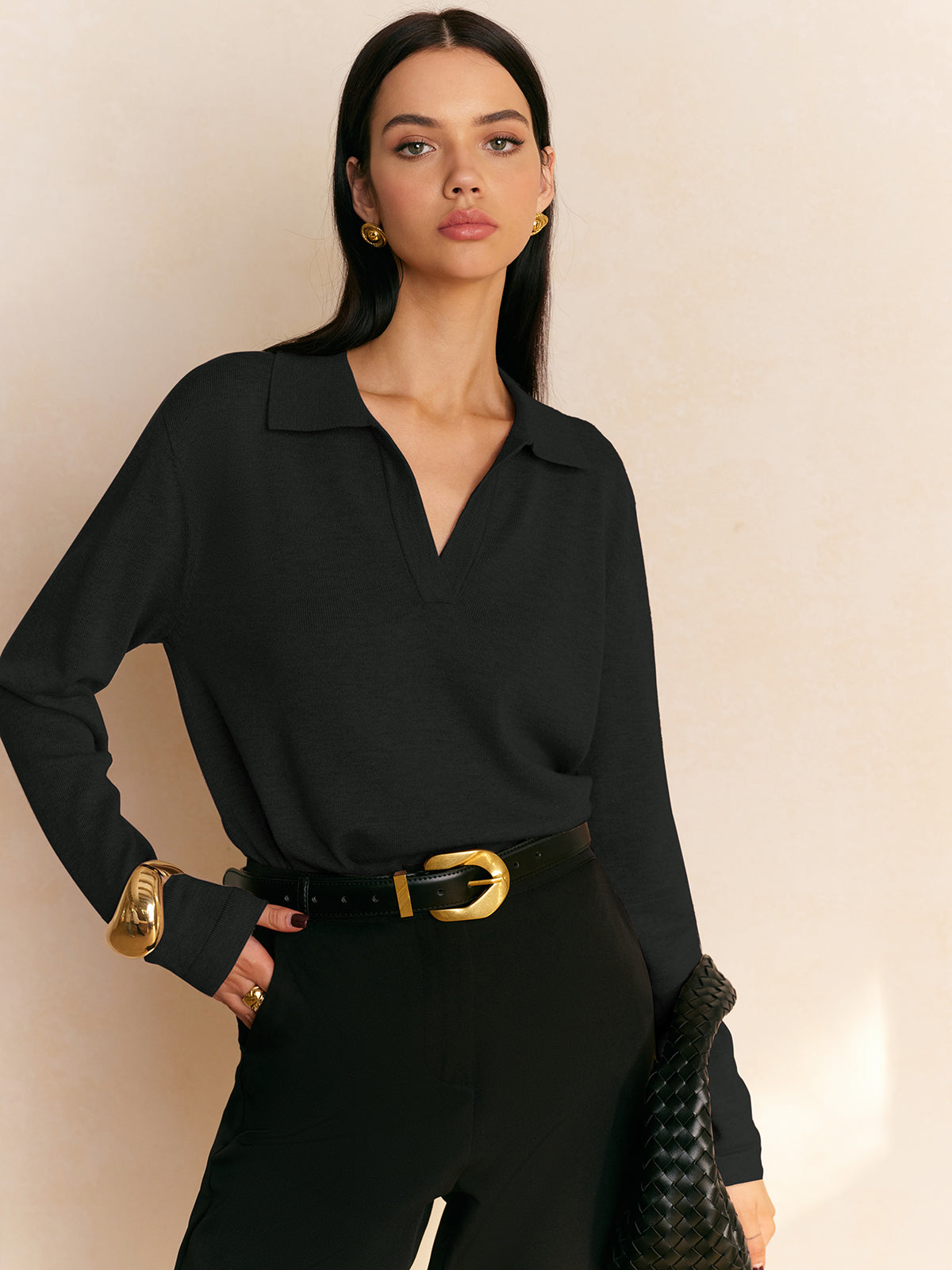 Damen Pullover mit Kragen