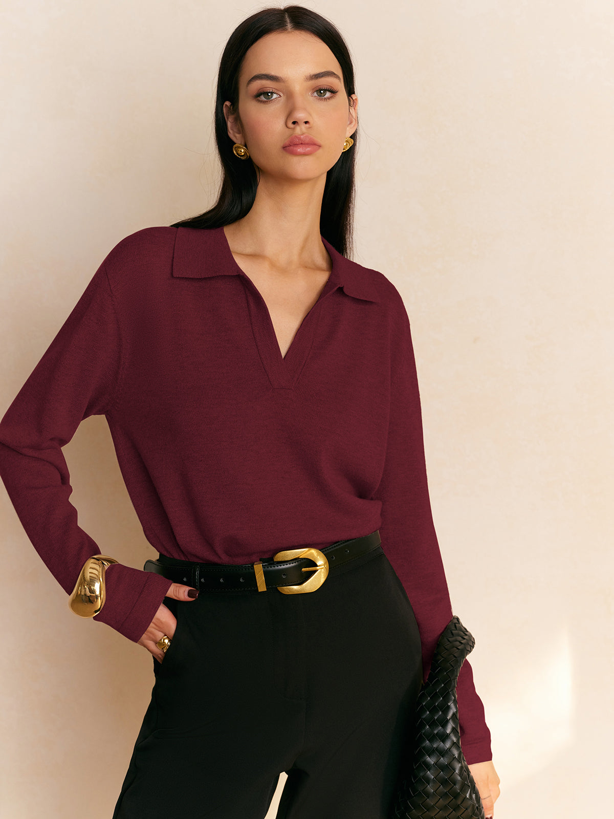Damen Pullover mit Kragen