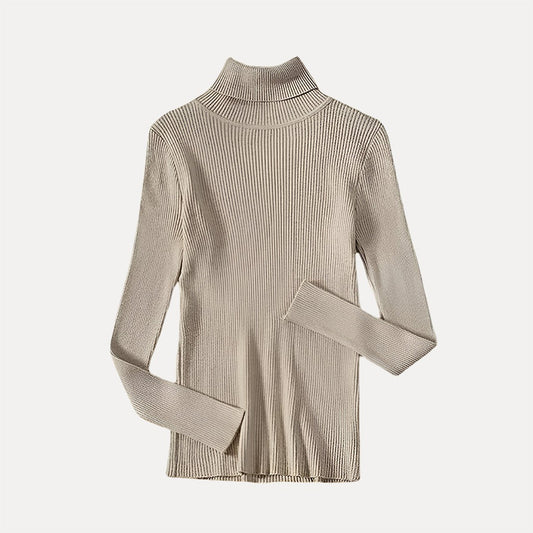 Damen Rollkragenpullover mit Rippstruktur