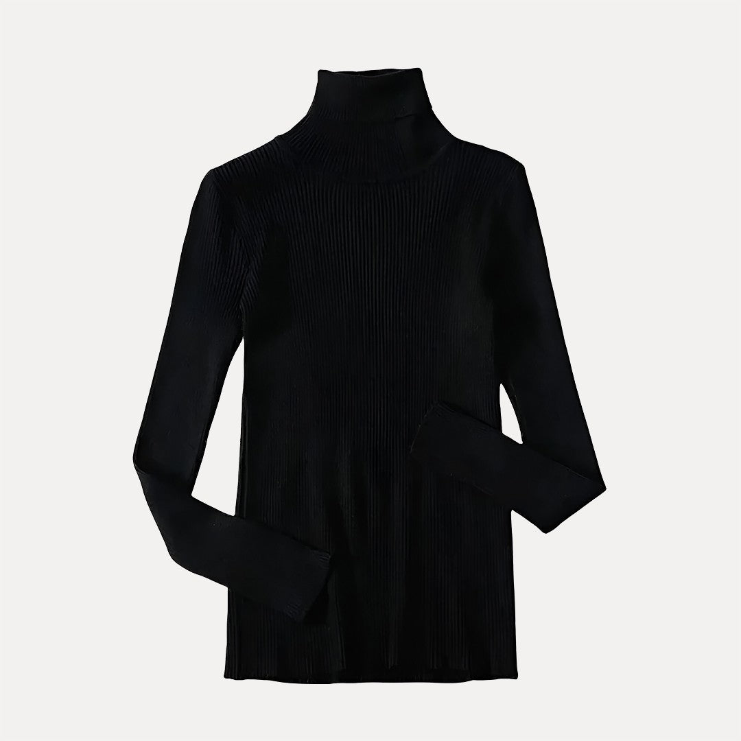 Damen Rollkragenpullover mit Rippstruktur