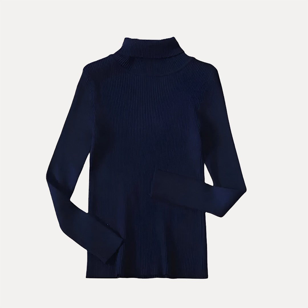 Damen Rollkragenpullover mit Rippstruktur