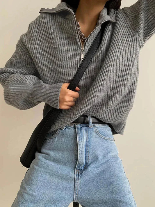 Damen Halbzip-Pullover