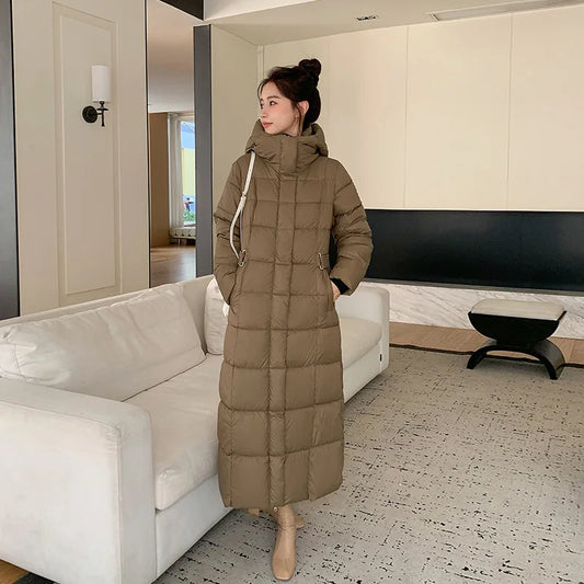 Women's winter down jacket with hood