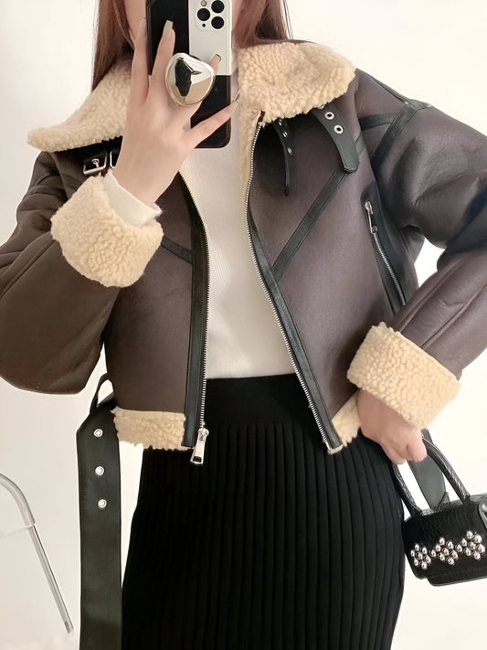 Damen Winterjacke aus Kunstleder
