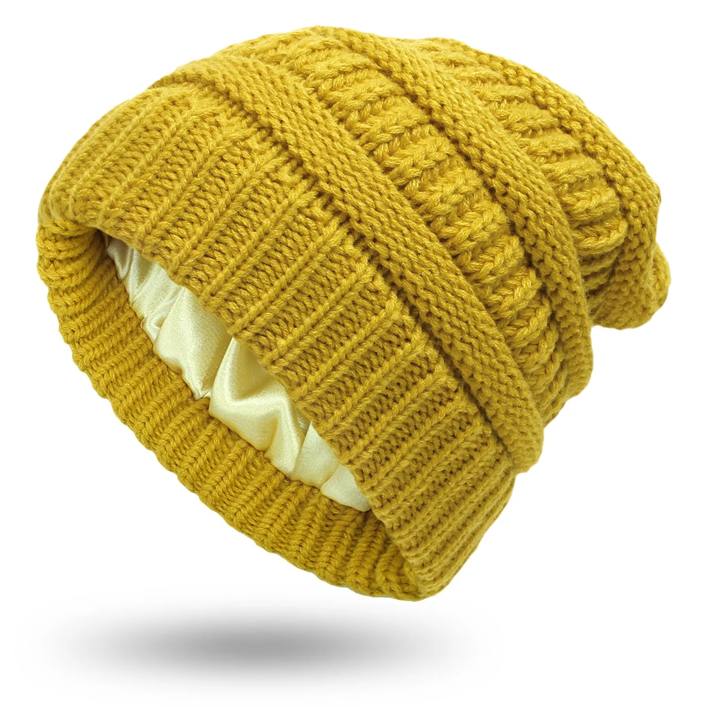 Damen Winterstrickhut aus Satin