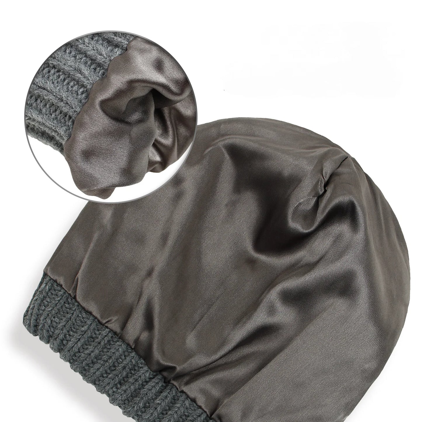 Damen Winterstrickhut aus Satin