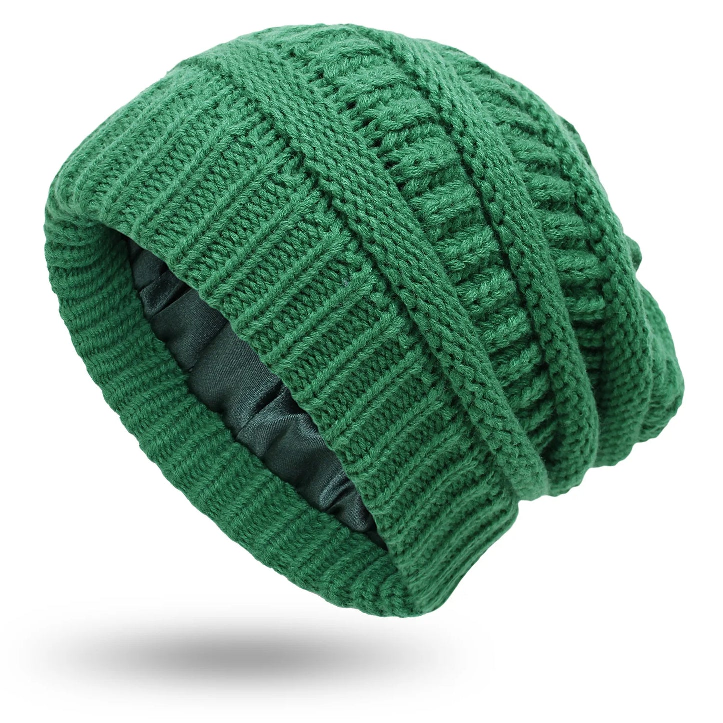 Damen Winterstrickhut aus Satin