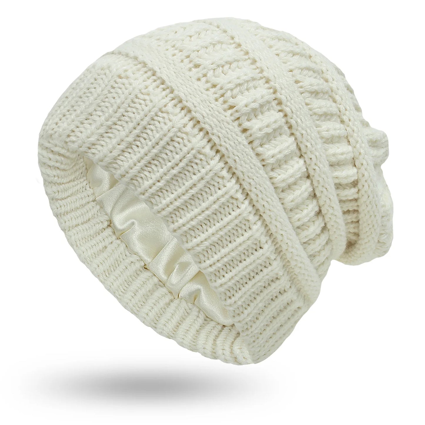 Damen Winterstrickhut aus Satin