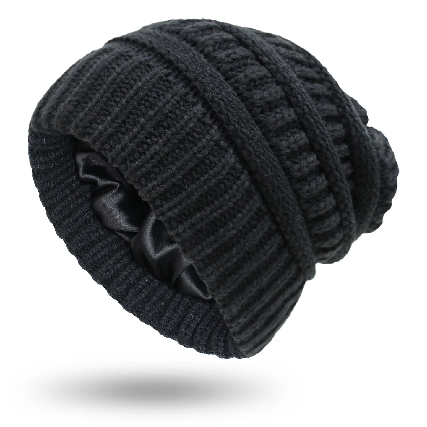 Damen Winterstrickhut aus Satin