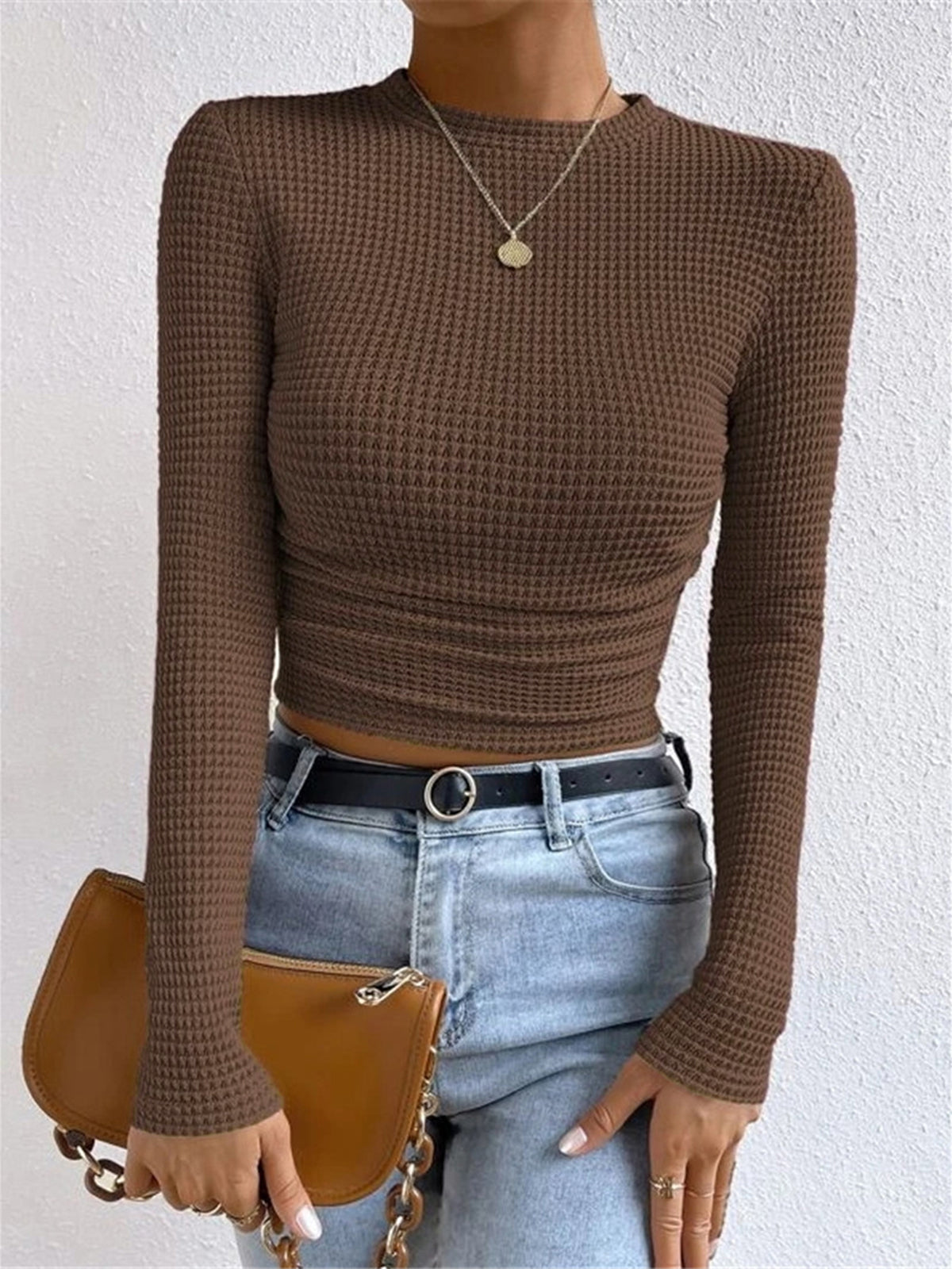 Damenpullover Slim Fit Waffle