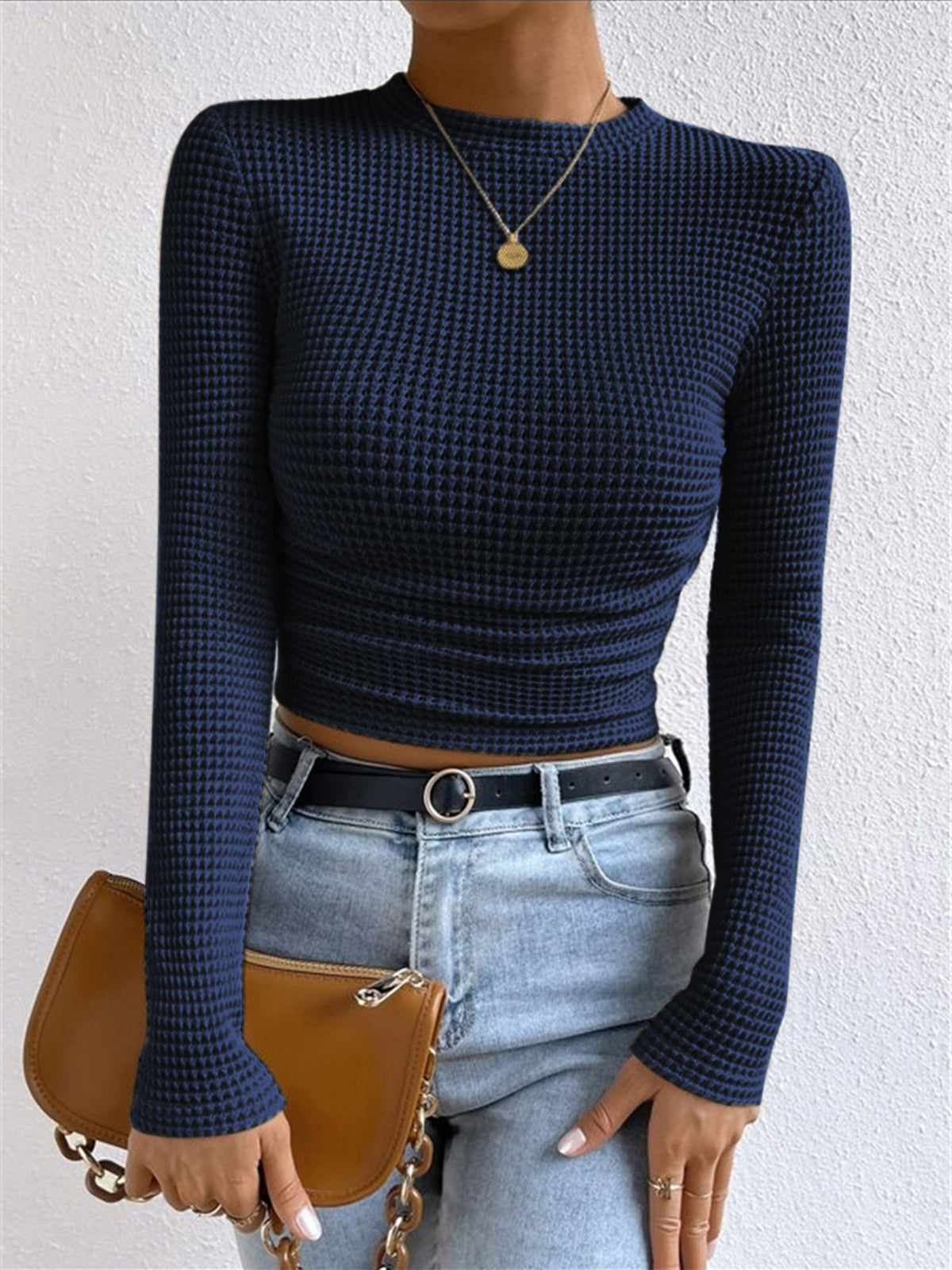 Damenpullover Slim Fit Waffle