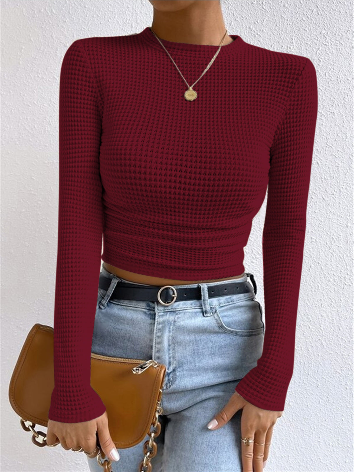 Damenpullover Slim Fit Waffle