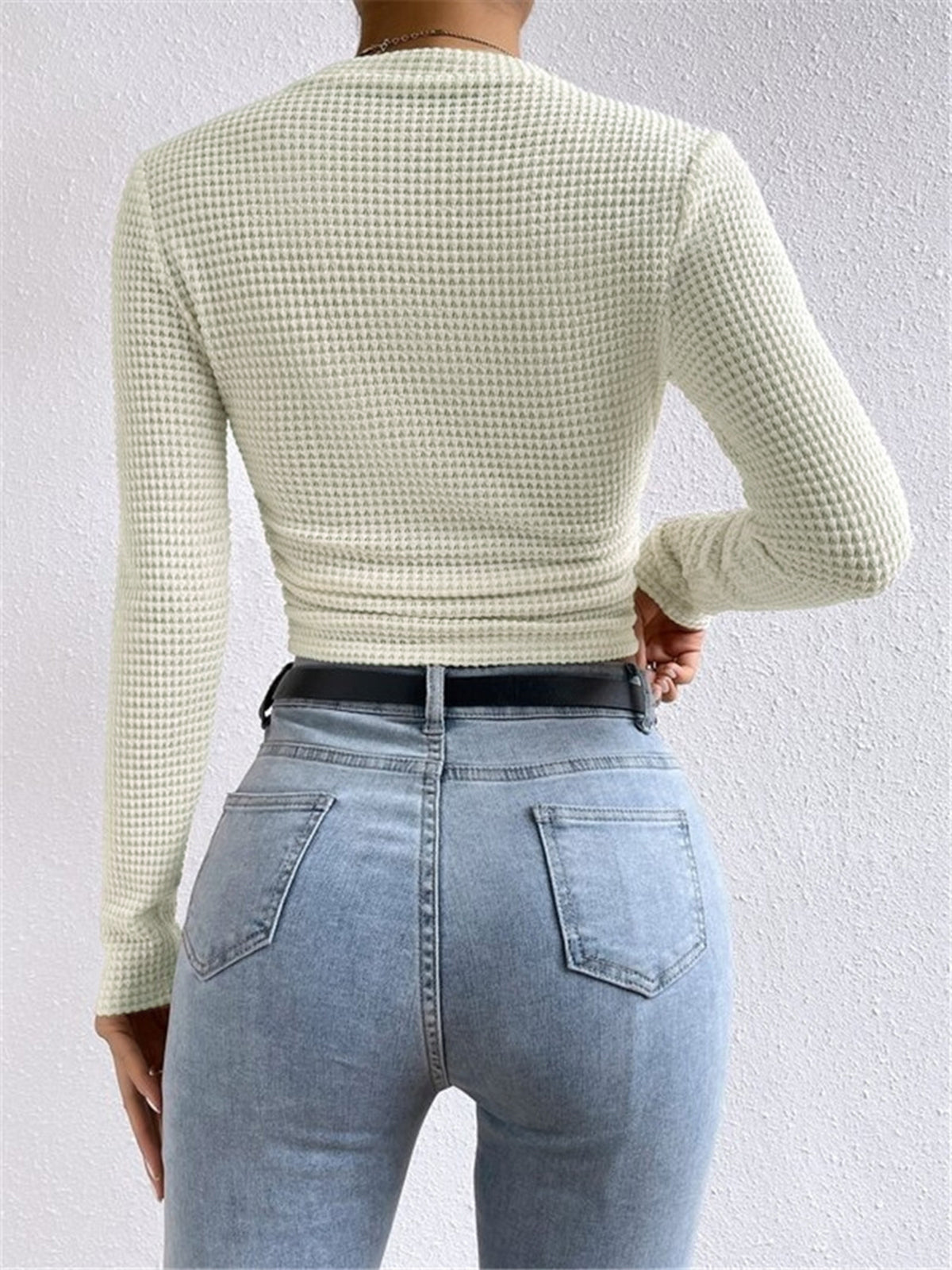 Damenpullover Slim Fit Waffle