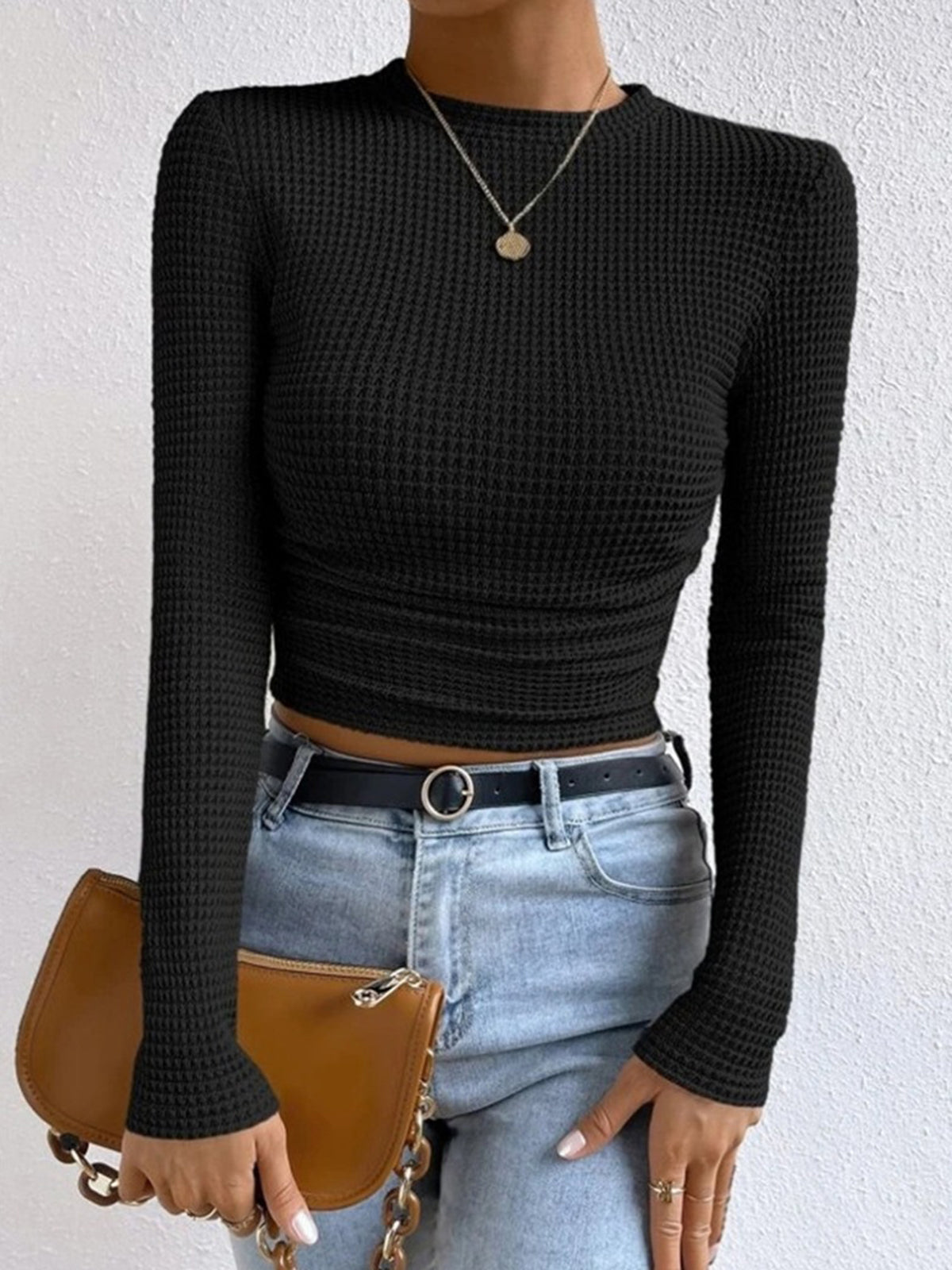 Damenpullover Slim Fit Waffle