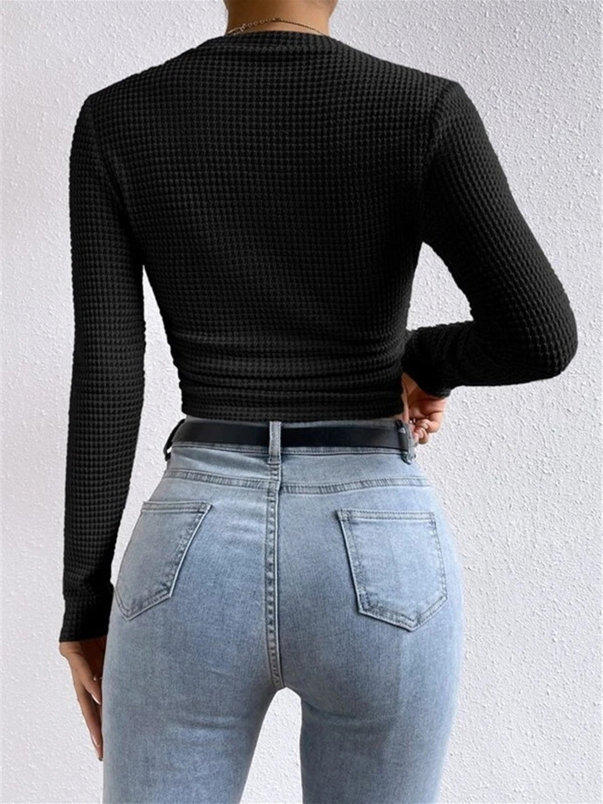 Damenpullover Slim Fit Waffle