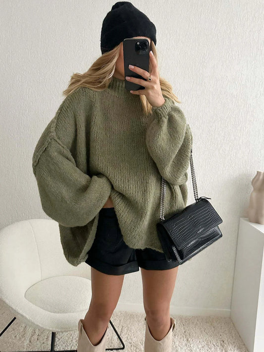 Damenpullover mit Halbkragen