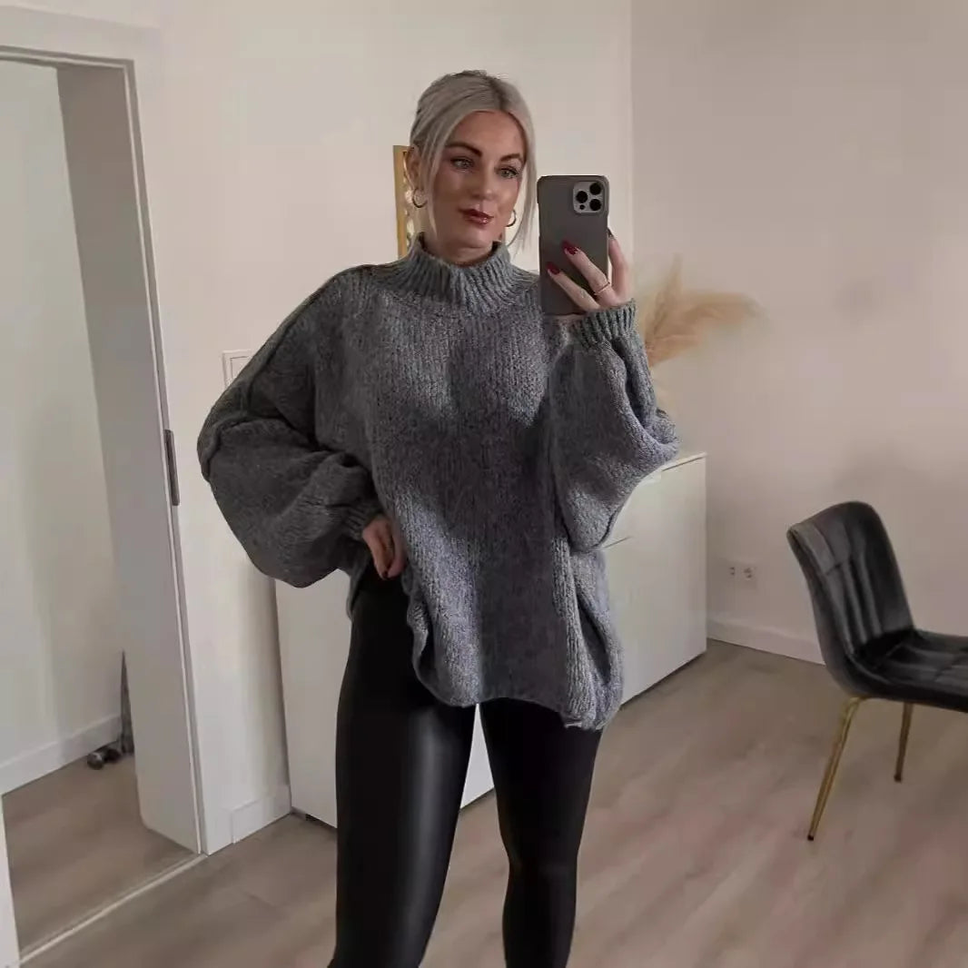 Suéter de mujer con media cuello