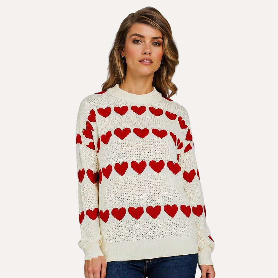 Damenpullover mit Herzdesign